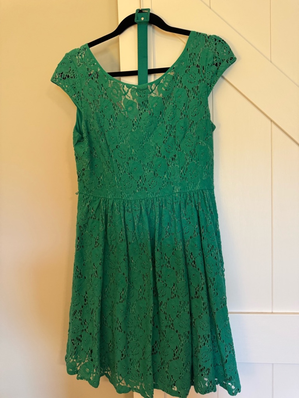 Jessica Howard Teal Green Lace Fit & Flare Dress